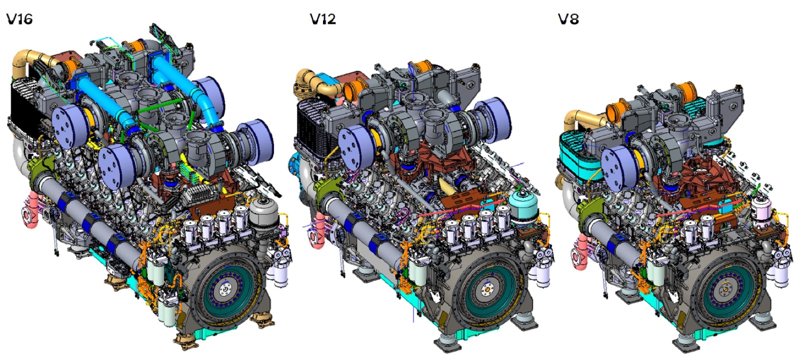 MPS 3000 engine family: V8, V12 and V16